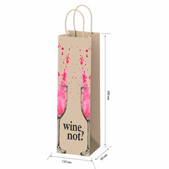 Крафт-пакет бумажный &laquo;Wine not?&raquo; 15&times;8&times;39 см, с кручеными ручками, плотность 80 г/<wbr/>м<sup>2</sup>, 115809