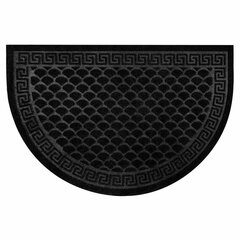 Коврик придверный 60&times;90 см, ЧЕРНЫЙ, грязезащитный, 430 г/<wbr/>м<sup>2</sup>, ПОЛУКРУГ, фактурный рисунок ЧЕШУЙКИ, ЛЮБАША, 701051