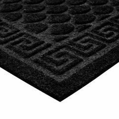 Коврик придверный 60&times;90 см, ЧЕРНЫЙ, грязезащитный, 430 г/<wbr/>м<sup>2</sup>, ПОЛУКРУГ, фактурный рисунок ЧЕШУЙКИ, ЛЮБАША, 701051