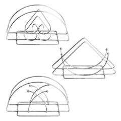 Салфетница 17&times;7&times;6 см, ассорти 3 дизайна, хром, металл, BOOMHOUSE (БУМХАУС) BASIC, 701121
