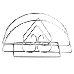 Салфетница 17&times;7&times;6 см, ассорти 3 дизайна, хром, металл, BOOMHOUSE (БУМХАУС) BASIC, 701121