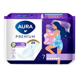 Прокладки женские гигиенические 7 шт., AURA Premium NIGHT