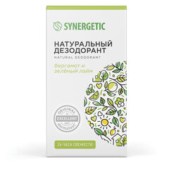 Дезодорант 50 мл, SYNERGETIC &laquo;Бергамот, зеленый лайм&raquo;, роликовый, натуральный