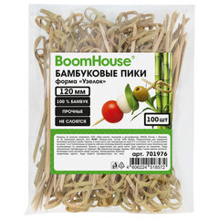 Шпажки-пики для канапе бамбуковые форма &laquo;Узелок&raquo; 12 см, 100 шт., BOOMHOUSE (БУМХАУС), 701976