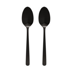Ложки чайные BLACK, НАБОР 2 шт, на подвесе, нержавеющая сталь, черные, WEGLA (ВЕГЛА), 702274