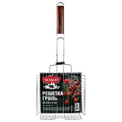 Решетка-гриль ГЛУБОКАЯ, 54х(22&times;22&times;5 см), МАЛАЯ, хромированная, TAIGARU (ТАЙГАРУ), 702555