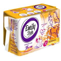 Прокладки женские гигиенические 10 шт., EMILY STYLE &laquo;Premium&raquo; NORMAL, УЛЬТРАТОНКИЕ