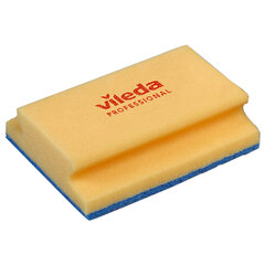 Губка VILEDA PROFESSIONAL профильная &laquo;Деликатная&raquo; 1 шт., желтая, СИНИЙ абразив, 16,5&times;13&times;5 см, 535895
