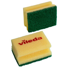 Губки VILEDA PROFESSIONAL профильные &laquo;Средняя жесткость&raquo; КОМПЛЕКТ 10 шт., желтые, ЗЕЛЕНЫЙ абразив, 9,5&times;7&times;4,5 см, 125604