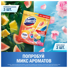 Блок туалетный подвесной твердый 2&times;50 г + 3&times;50 г, ДОМЕСТОС &laquo;Свежесть цитруса и цветочный букет&raquo;