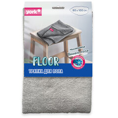 Тряпка для мытья пола 80&times;100 см, плотность 250 г/<wbr/>м<sup>2</sup>, МИКРОФИБРА, YORK, 022340