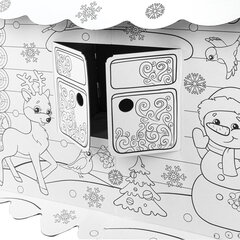 Картонный игровой развивающий Домик-раскраска &laquo;Новогодний&raquo;, высота 130 см, BRAUBERG kids, 880365