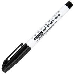 Маркер для ткани ЧЕРНЫЙ, TEXTILE MARKER, КОМПЛЕКТ 12 шт., круглый наконечник 1-3 мм, BRAUBERG, 881158