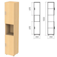 Шкаф полузакрытый &laquo;Канц&raquo;, 350&times;350&times;1830 мм, цвет бук невский (КОМПЛЕКТ)
