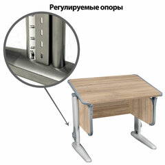 Стол-парта регулируемый &laquo;ДЭМИ&raquo; СУТ.41, 750&times;550&times;530-815 мм, серый каркас, пластик серый, дуб сонома (КОМПЛЕКТ)